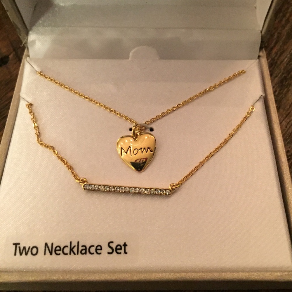 Crystal Collection “Mom” gold plated necklace NWT